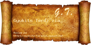 Gyukits Terézia névjegykártya